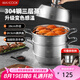 美廚（maxcook）蒸鍋全304不銹鋼28cm三層蒸鍋感溫復(fù)底湯鍋 燃?xì)怆姶艩t通用MCZ736
