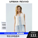 UR2025夏季新款女波嬉風(fēng)拼接蕾絲系帶無袖開襟襯衫UYL250054 本白 (面料微透) S