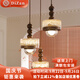 帝贊中古風(fēng)餐廳吊燈復(fù)古設(shè)計(jì)師吧臺(tái)餐桌燈具2025新款現(xiàn)代美式飯廳燈 【樹脂】咖色-25cm-三色光