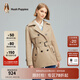 Hush Puppies暇步士女裝秋季收腰連帽風(fēng)衣外套 130卡其 L