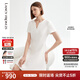 朗姿【Basic衣櫥】小黑裙法式輕禮服裙子女夏新款氣質(zhì)白色連衣裙 本白色 M