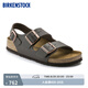 BIRKENSTOCK勃肯德國(guó)進(jìn)口男女款牛皮革舒適軟木Milano系踝涼鞋 女款棕色0034103 39