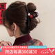 向晚發(fā)夾發(fā)卡紅珠水鉆抓夾女高級(jí)感大號(hào)鯊魚夾后腦勺發(fā)夾女七夕禮物
