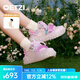 OETZI丑萌鞋女厚底果凍鞋低幫鞋秋季帆布鞋 ins小眾設計款 粉紫色T23340105 38