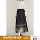 獨(dú)束微胖大碼顯瘦新中式國(guó)風(fēng)半身裙浪漫馬面裙24DY81044 松煙墨 XL (尺碼：3)