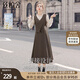 絲柏舍假兩件連衣裙2025秋裝新款女裝甜美風(fēng)拼接修身中長(zhǎng)裙