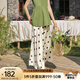 Olrain歐芮兒黑白波點(diǎn)半身裙女春季2025新款法式復(fù)古高腰A字裙 黑白波點(diǎn) L 165/72A/L