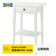 宜家（IKEA）HEMNES漢尼斯簡約實木床頭柜北歐儲物柜小戶型臥室床邊柜 白色漆床頭桌46x35cm 其他
