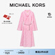 MICHAEL KORS邁克高仕 MK【七夕禮物】女士花卉印花系帶領(lǐng)連衣裙 含鏈條腰帶 粉色 682 XS