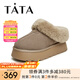 他她（TATA）牛奶面包雪地靴女靴子冬季加絨厚底棉鞋保暖新款WDX17DM3 棕色（半絨半毛） 38