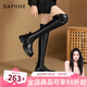 達(dá)芙妮官方 過(guò)膝長(zhǎng)靴2024秋冬新款女靴厚底顯瘦騎士靴顯腿長(zhǎng)筒靴子女 黑色（經(jīng)典百搭款） 39