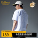 卡賓創(chuàng)意logo火焰T恤25夏季卷邊貼布繡  漂白色02  M /170/48 