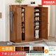 豪瑞森鞋柜實(shí)木鞋架多層落地大容量玄關(guān)柜儲(chǔ)物柜落地帶門門口客廳帶靴位 【加高加厚】三門七層【平板款】