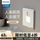 飛利浦（PHILIPS）86型智能人體感應(yīng)地腳燈嵌入式樓梯踏步感應(yīng)燈家用過道LED小夜燈 S20啞光白人體感應(yīng)地腳燈