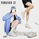 FOREVER21女鞋德訓鞋女春夏款網(wǎng)面運動(dòng)休閑鞋子女款內增高賽車(chē)鞋 白色 36
