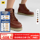 CAT卡特新品女士戶(hù)外經(jīng)典彩色女靴牛皮高幫休閑鞋馬丁靴 深棕 36
