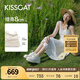 KISSCAT接吻貓女鞋趙昭儀/秦嵐同款8cm內(nèi)增高太妃糖厚底德訓(xùn)運(yùn)動(dòng)小白鞋 椰奶白 36 (230mm)