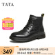 他她（TATA）休閑英倫馬丁靴男靴子黑色氣質(zhì)短靴2024秋冬新款VLX02DD4 黑色 43