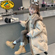 G.DUCKKIDS女童2025新款棉服兒童中大童冬裝洋氣棉襖中長(cháng)款外套棉衣 卡其色 170 cm