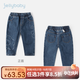 JELLYBABY女童水洗牛仔褲秋款2025新款兒童秋季長(zhǎng)褲洋氣三歲小童寶寶褲子 牛仔藍(lán) 130