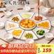 佩爾森釉下彩陶瓷碗盤(pán)餐具套裝過(guò)年喬遷之喜餐具整套藍線(xiàn)條拼盤(pán)9頭禮盒