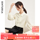 尚都比拉氣質(zhì)通勤飄帶領(lǐng)雪紡衫秋裝新款女裝洋氣減齡長袖上衣女 杏色 S