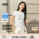 森馬（Semir）涼感T|短袖T恤女短款小狗夏2025小心機修身正肩上衣109325100020