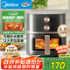美的（Midea）透明可視空氣炸鍋 家用不用翻面易用旋鈕 蒸汽嫩烤不干柴 實(shí)用大容量5.3L 金屬腔體無(wú)異味KZE538J5