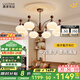 鹿家良品（LUUGAA）復(fù)古柿子客廳吊燈護(hù)眼中古風(fēng)新中式餐廳燈臥室燈客廳大燈主燈具 【薦】全光譜8頭三色光72W