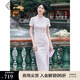 固執(zhí)（OBSTINATE）2025夏季新款中式立領(lǐng)蕾絲短袖中長款旗袍連衣裙70042QP09086 紫色 S