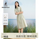 beanpole【度假連衣裙】濱波  春夏女士工裝風卡其色短袖收腰連衣裙 卡其色 M 165/88A