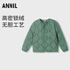 安奈兒童裝男女童輕盈保暖短款羽絨服2025冬新款 石頭綠 170cm