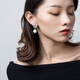翠奢緣四葉草耳環(huán)女氣質(zhì)輕奢珍珠時尚耳墜七夕情人節(jié)生日禮物送女友老婆 白金色