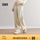 森馬（Semir）[陳都靈同款]休閑褲女雪尼爾闊腿褲24冬季加絨長(zhǎng)褲109724127003