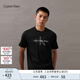 Calvin KleinJeans夏季男女情侶潮流多色休閑ck印花純棉短袖針織T恤40EM28 UB1-太空黑 L