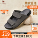 駱駝（CAMEL）男鞋 勃肯鞋2025夏季復古時(shí)尚磨砂牛皮輕便舒適休閑戶(hù)外涼拖鞋男 G15M640019 灰色 42