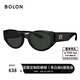 BOLON暴龍眼鏡王鶴棣同款25年新品貓眼太陽(yáng)鏡防曬墨鏡送男女友BL3208 C10 亮黑色-偏光