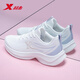 特步（XTEP）女鞋輕便保暖軟底減震跑步鞋2025新款冬季皮面防水休閑運動(dòng)鞋子女 白藍 38