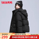 鴨鴨短款羽絨服女2024新款冬季保暖韓版潮流面包服加厚小個(gè)子外套J 黑色 L