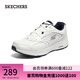 斯凱奇（Skechers）七夕禮物送男友動(dòng)感緩震跑步鞋復(fù)古潮流運(yùn)動(dòng)鞋透氣網(wǎng)面舒適休閑鞋 白色/海軍藍(lán)色/WNV 42