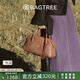 BAGTREE包包樹松蘿手提包新款植鞣牛皮波士頓包保齡球斜挎女包七夕節(jié)禮物 烤棕色【bag tree女包】 高級小眾