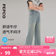 小豬班納童裝2025夏裝新款兒童長褲中大童女童牛仔褲女孩褲子夏季 淺藍牛仔 160