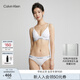 Calvin Klein內衣【明星同款摩登引力帶】女士ck無(wú)鋼圈可拆墊三角文胸 100-月光白 M