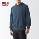 無印良品（MUJI）  男式 緊密編織毛圈 套頭衛(wèi)衣 連帽衛(wèi)衣 潮流 ABI09A2A 煙熏藍(lán)色 S 165/84A