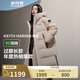 波司登（BOSIDENG）90絨長(zhǎng)款羽絨服男女情侶款連帽防風(fēng)冬季保暖厚外套 月牙灣米7A66 S 160/84A