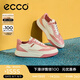 愛步（ECCO）25年新款平底鞋女 倪妮同款牛皮板鞋系帶休閑運動鞋 街頭272803 白色/玫紅色/裸粉色27280361197 37