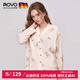 ROVO純棉孕婦夏季月子服睡衣產(chǎn)后哺乳100%純棉開衫套裝喂奶專用居家服 蝴蝶結(jié)兔 L（適合于120-140斤）
