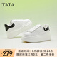 他她（TATA）秋商場同款厚底休閑小白鞋增高板鞋女面包鞋WN801AM4 米白/黑 36