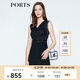 PORTS寶姿 新品 女裝優(yōu)雅無袖V領(lǐng)流蘇連衣裙LN8D123KWB008 黑色 S (4)