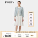 PORTS寶姿年秋冬新品女裝長(zhǎng)袖中長(zhǎng)夾克ALN8J029MFP032 天空藍(lán)混色 M (6)